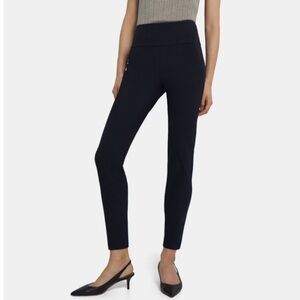 THEORY Yoke Legging Stretch Cotton New Bistretch Navy Ink EUC Sz M